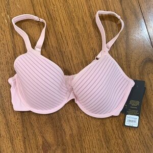 Kathy Ireland Soft Pink Striped Bra